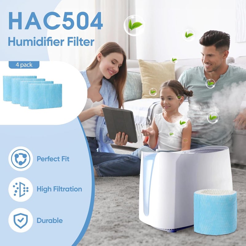 LBLVBNEWD 4 Pack HAC-504 Humidifier Wicking Filter Replacement Compatible with Honeywell HCM-350,HCM-300T, HCM-600, HCM-710, HCM-315T,HAC-504 and HAC-504AW Cool Mist Humidifiers Blue - Image 5