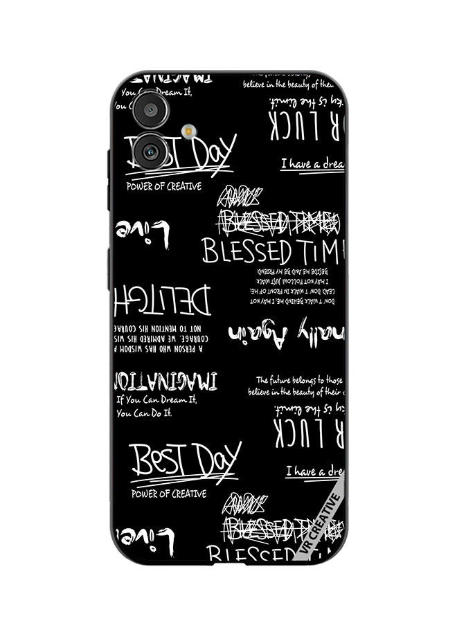 VR CREATIVE Protective Case Cover For Samsung Galaxy M13 5G Allography And Lettering Black Design Multicolour - Image 1