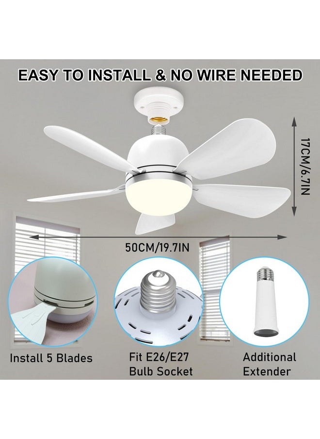 QiyuanLS 2-Pack Socket Fan Light, Dimmable LED Ceiling Fan Light Bulb Replacement, E26 Screw in Modern Ceiling Fan Light with Remote Control, Energy Efficient Quiet Fan Light for Bedroom Living Room Garage  - Image 4