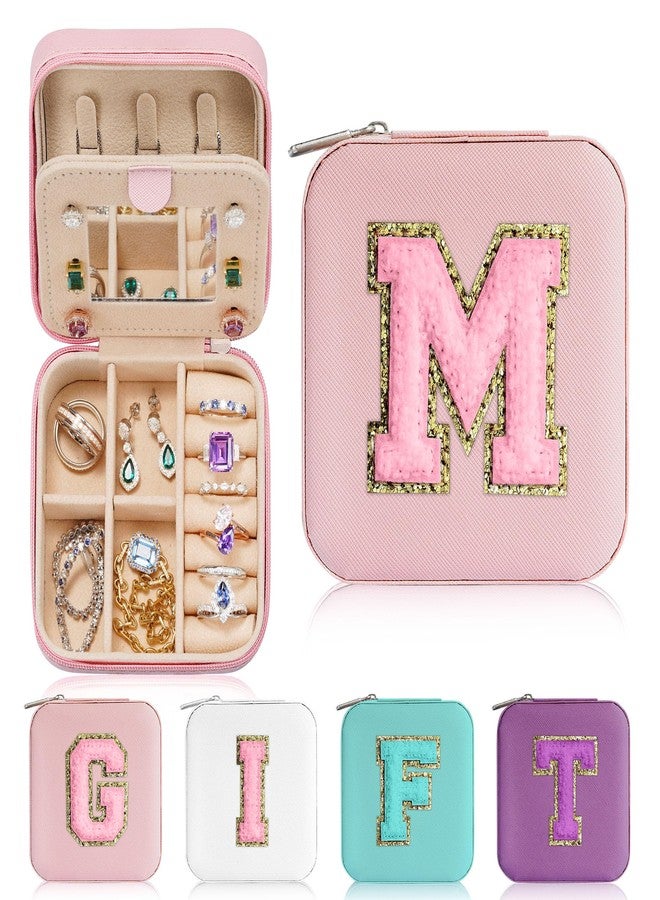 Parima Small Jewelry Box for Girls, Travel Must Have Jewelry Organizer Travel Case | Travel Gifts for Women Girls Jewelry Box | Graduation Gifts for Friends Female | Travel Essential - Letter E, Pink - Image 1