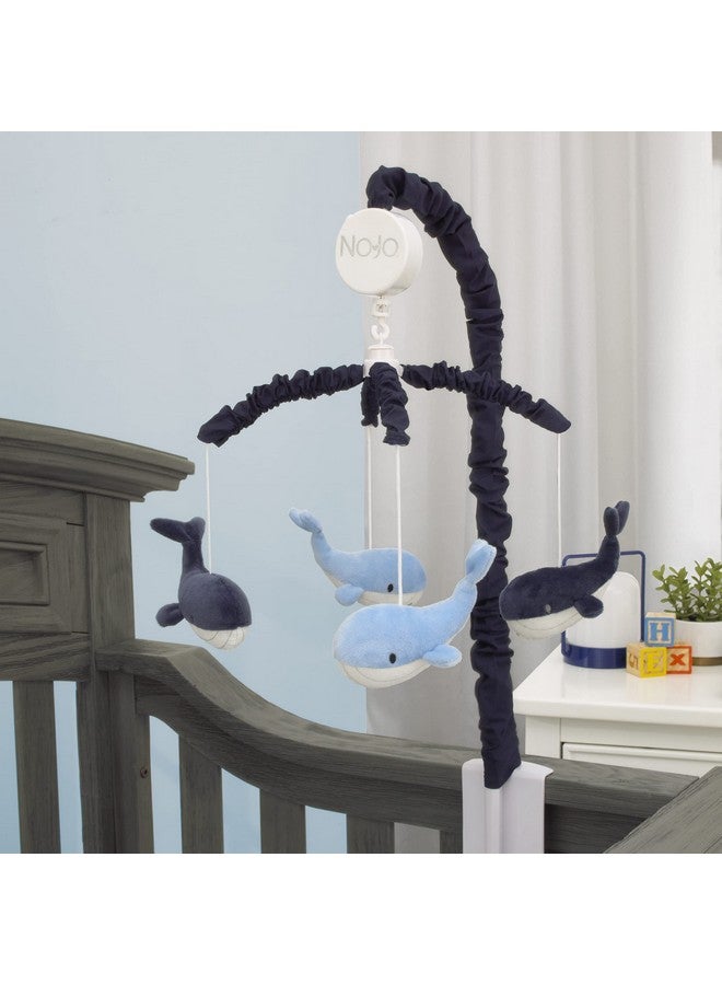 NoJo Nantucket Adventure Baby Blue and Navy Whale Musical Mobile - Image 2