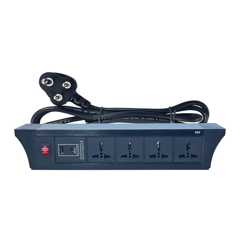 MX MX Desktop Clamp Mount Power Strip with 4 Universal Sockets 2 USB Ports 24A Each 95W Laptop Charger Dual Pole LED Indicator Switch 613 Amps Surge Protector for Desk Office Home 