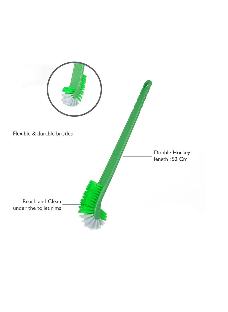Gala Gala Plastic Double Hockey Toilet Brush, Toilet Cleaning Brush, Long Handle Toilet Brush(Assorted Co  - Image 4