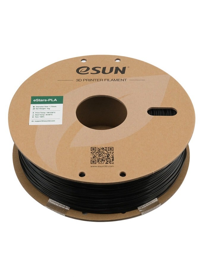 إي صن خيوط طابعة eSUN PLA eStar Galaxy Black ثلاثية الأبعاد، 1.75 مم بدون تشابك، الوزن الصافي (1 كجم)، PLA، خيوط مضيئة بتأثير النجمة - Image 2