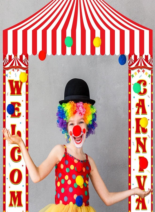 Ziliny 3 Pcs Carnival Party Decorations Circus Tent Awning Halloween Red White Banner Concession Stand(Festival Style) - Image 5