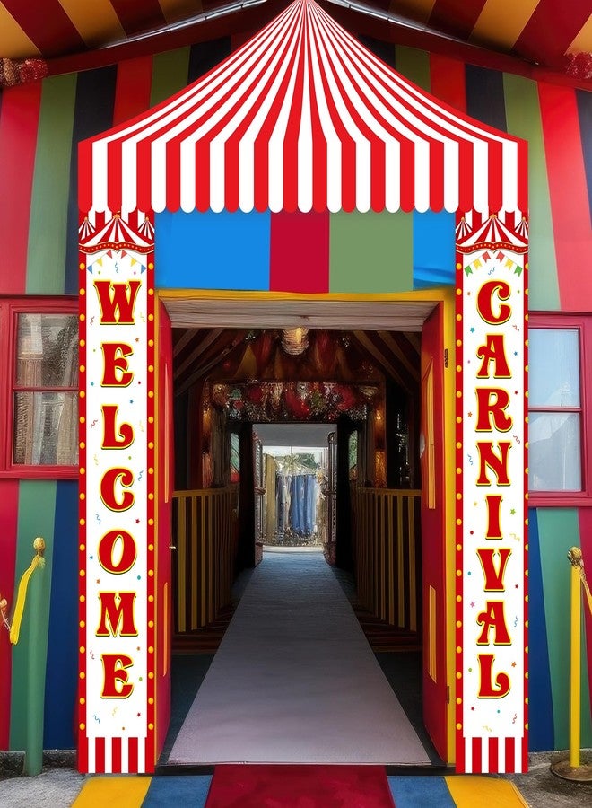 Ziliny 3 Pcs Carnival Party Decorations Circus Tent Awning Halloween Red White Banner Concession Stand(Festival Style) - Image 3
