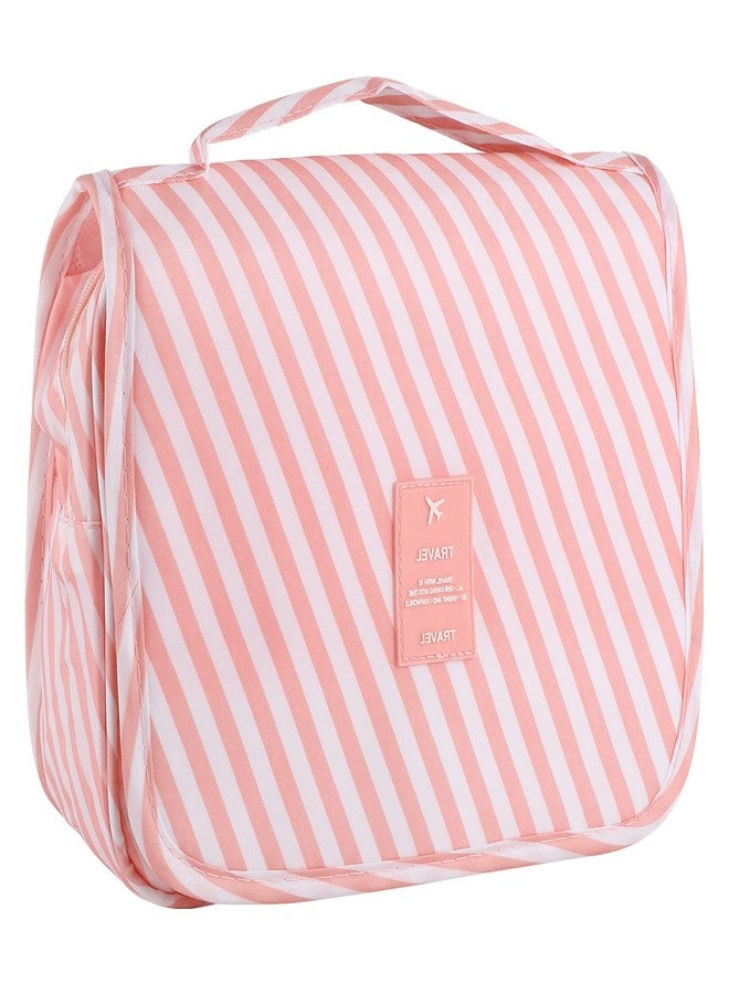 بينج شاو ماي حقيبة أدوات تجميل Pengxiaomei، حقيبة مستحضرات تجميل معلقة مقاومة للماء، حقيبة مكياج محمولة للسفر، حقيبة حمام، هدية مثالية للنساء والفتيات في عيد الميلاد (لون وردي) - Image 1