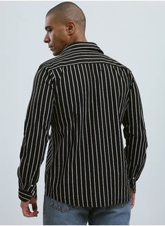 RAVIN Black & White Long Sleeves Striped Shirt  - Image 3
