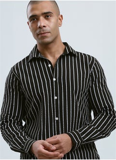 Black & White Long Sleeves Striped Shirt - pzsku/Z6C4030DD959D09635AE3Z/45/_/1727254353/f3aa0f3d-eb98-4490-877e-56bb35637d65