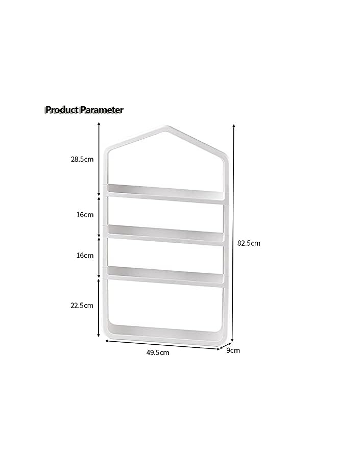 Raxoom Shelf Cosmetic Makeup Organizer Rack Wall Mounted Storage Shelves for Bedroom Bathroom Kitchen Laundry Room Storage No Drilling (White) - Image 3