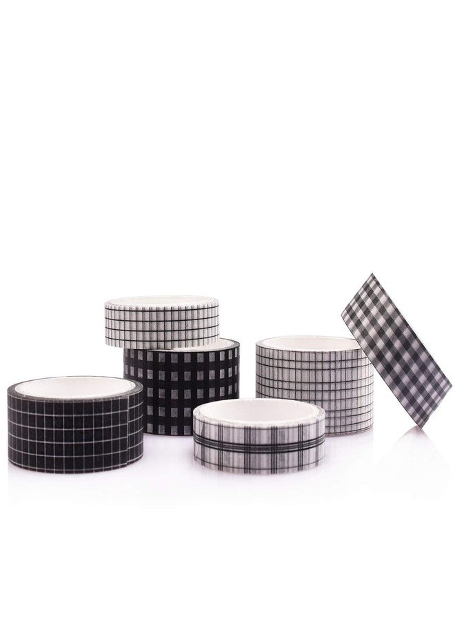 DAPUTOU Washi Tape Set, 6 Rolls 16.4ft Long Black Texture Star Moon Decorative Washi Masking Tapes for Scrapbooking, DIY, Craft, Planners, Scrapbooking, Gift Wrapping - Image 3