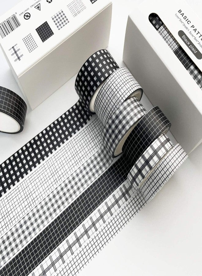 DAPUTOU Washi Tape Set, 6 Rolls 16.4ft Long Black Texture Star Moon Decorative Washi Masking Tapes for Scrapbooking, DIY, Craft, Planners, Scrapbooking, Gift Wrapping - Image 1