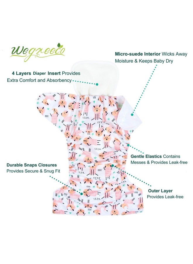 wegreeco Cloth Diapers 6 Pack with 6 Inserts & 1 Wet Bag, Washable Cloth Diapers for Babies, One Size Adjustable Reusable Diapers Baby (Flower) - pzsku/Z6C4061A21F3B66DC6843Z/45/_/1736571342/18618b4b-366d-4322-9cdb-b66516fafa29