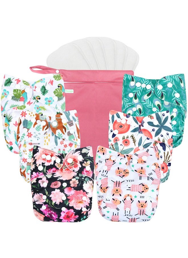 wegreeco Cloth Diapers 6 Pack with 6 Inserts & 1 Wet Bag, Washable Cloth Diapers for Babies, One Size Adjustable Reusable Diapers Baby (Flower) - pzsku/Z6C4061A21F3B66DC6843Z/45/_/1736571346/f4e88556-7704-4e29-a24e-1aee4f16cc83