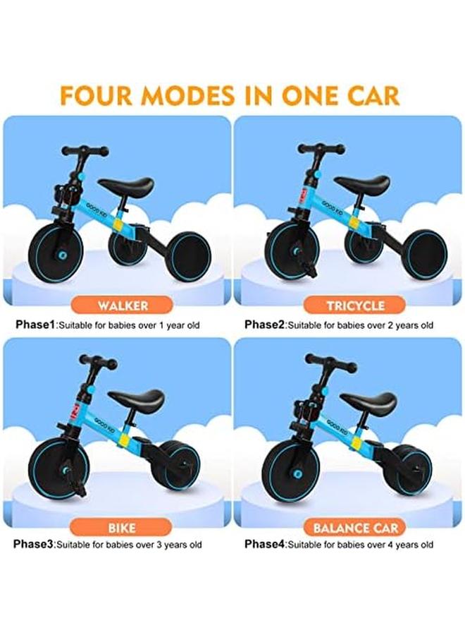 SKY-TOUCH Kids Balance Bike Kids Tricycles For 1 4 Years Toddlers Trike With Adjustable Seat Indoor Outdoor Boys Girls Kids First Birthday Gifts Blue  - Image 2