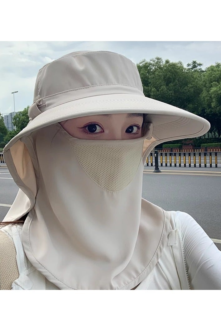 Fishing Hat for Men & Women, Outdoor UV Sun Protection Wide Brim Hat with Face Cover & Neck Flap grey - Image 2