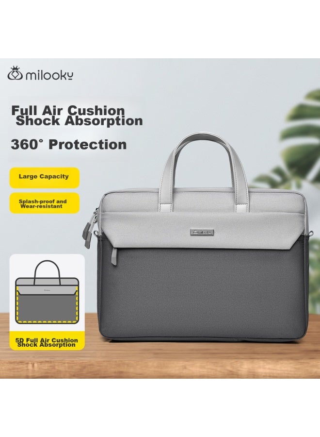 Milooky Shoulder Laptop Bag, 13/14 Inch, Men's Business Large Capacity, Suitable For Huawei And Apple, Handheld Briefcase - Image 1