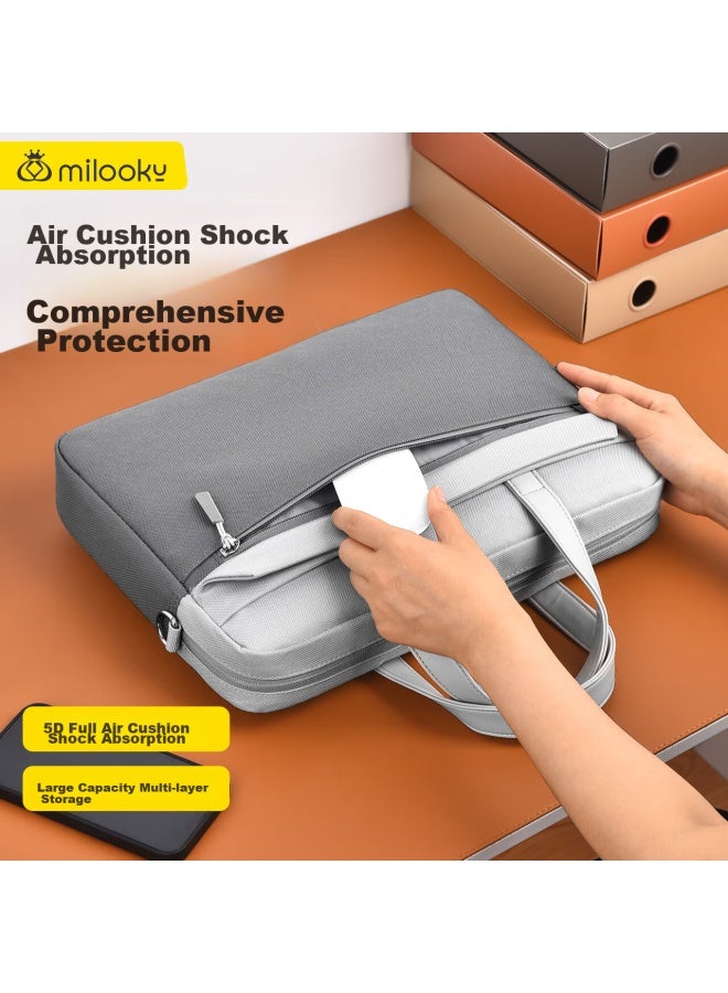 Milooky Shoulder Laptop Bag, 13/14 Inch, Men's Business Large Capacity, Suitable For Huawei And Apple, Handheld Briefcase - Image 2