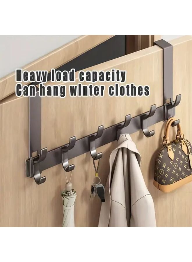 Modern Style Over The Door Hook Rack 6 Hooks No Installation Needed Space Saving Organizer - Image 5