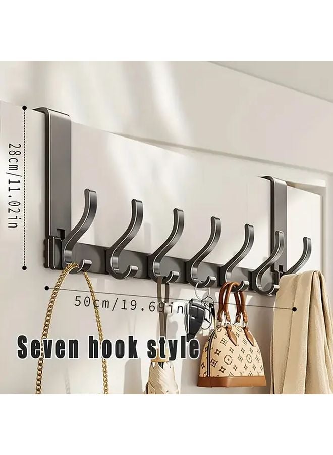 Modern Style Over The Door Hook Rack 6 Hooks No Installation Needed Space Saving Organizer - Image 4