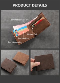 Fazza Wallet, Slim Wallet For Men, Thin Minimalist Bifold Design, Metal Wallet With Money Clip For Men, Credit and Debit Cards, Driver's License (Dark Brown)  - Image 5