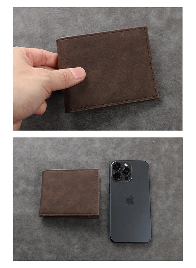 فزاع محفظة نحيفة للرجال، تصميم بسيط ورقيق، محفظة معدنية مع مشبك نقود للرجال، بطاقات الائتمان والخصم، رخصة القيادة (بني غامق) - Image 3