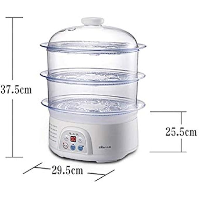 جهاز بخار كهربائي ثلاثي الطبقات لطهي الطعام بالبخار، جهاز بخار خضراوات مع سلال قابلة للتكديس خالية من مادة BPA بثلاث طبقات، حاملات بيض - Image 4