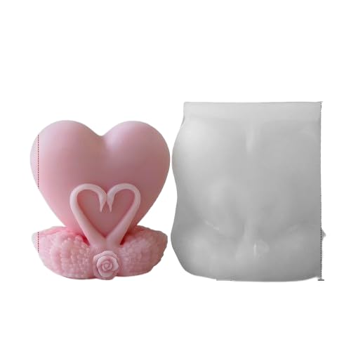 FirstTry Candle Mold I 3D Fondant Heart with Swan Shape Silicone Scented Mould I for DIY Handmade Ornament Chocolate Cake Décor Aromatherapy Soap Resin Art Craft Making Home Party Décor - Image 3