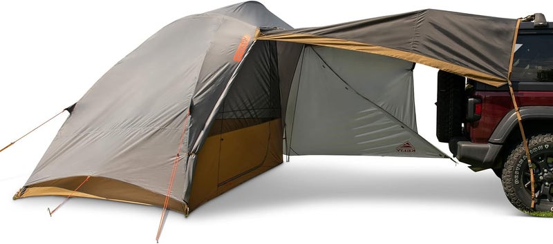 Kelty Caboose 4P Tent and Vehicle Awning Shelter Universal Attachment for Vans Trucks SUVs Standing Height Door Massive Vestibule Fully Freestanding Designed in Sunny Colorado 2023 - Image 1