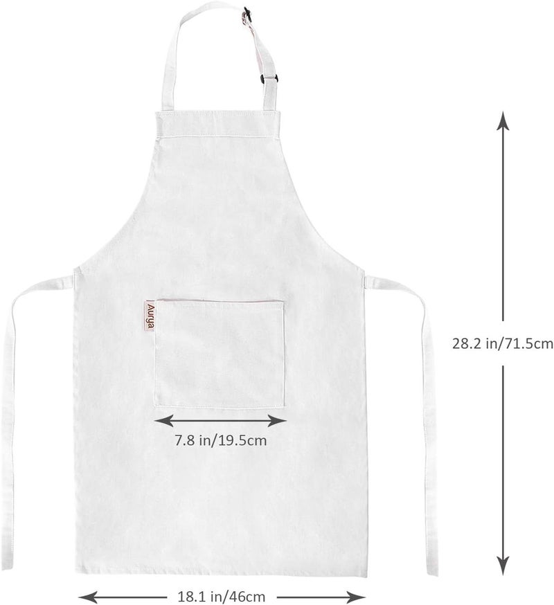 Aurya Kids Apron and Chef Hat Set-Adjustable Child Apron for Boys and Girls for Cooking Baking Off-white - Image 4