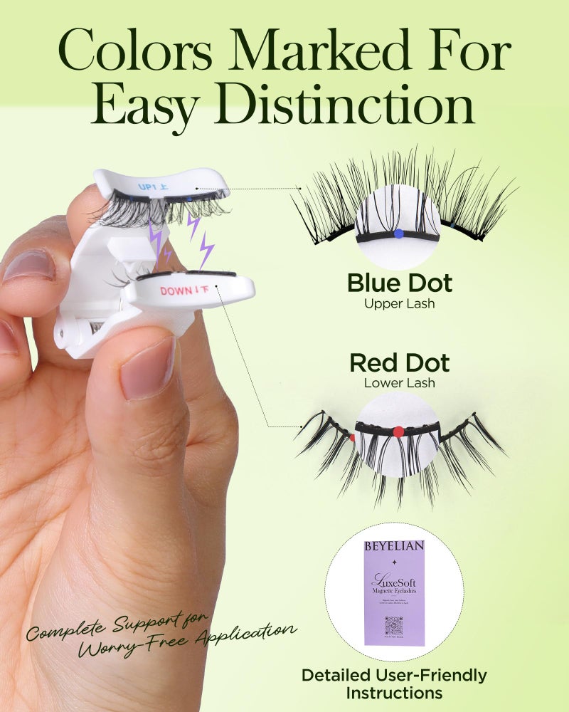 BEYELIAN Soft Magnetic Eyelashes with Applicator, Reusable Magnetic Lashes with New Eyelash Fixer, Eyelashes Natural Look, Easy to Wear - Image 5