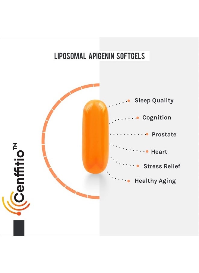 Cenffitio - Liposomal apigenin 500mg Softgels - Optimal Apigenin Supplement with Fisetin, Quercetin and Theaflavins (60 Count (Pack of 1)) - Image 1