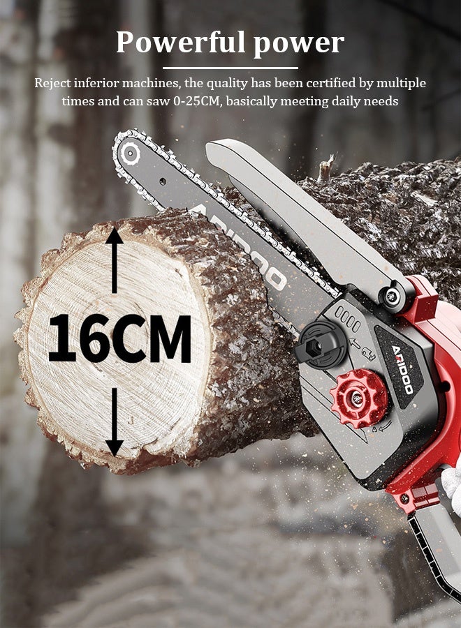 Cordless Portable Electric Chainsaw, Dual Lithium Battery Driven Lithium Electric Chainsaw Fast charging Garden grooming tools - Image 2