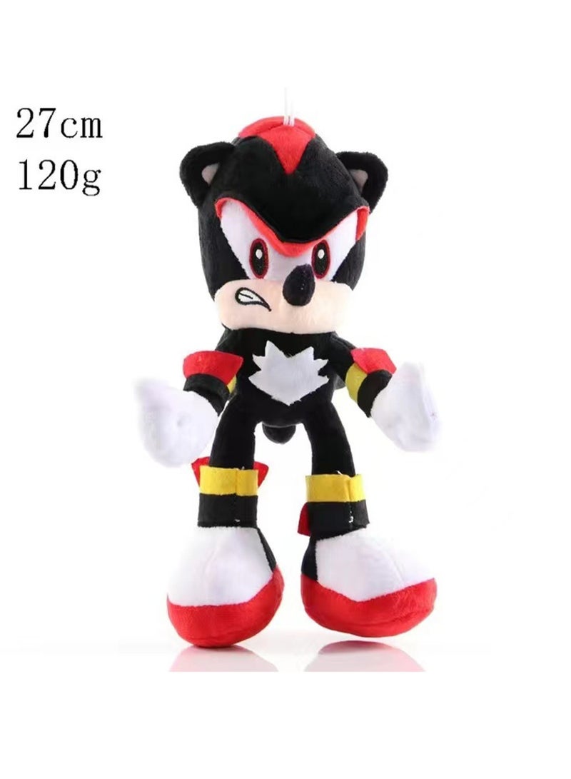 New Super Sonic Mouse Super Sonic Plush Toy Sonic Cartoon Plush Toy Doll Backpack Doll Children's Gift (Black-27CM) - Image 2