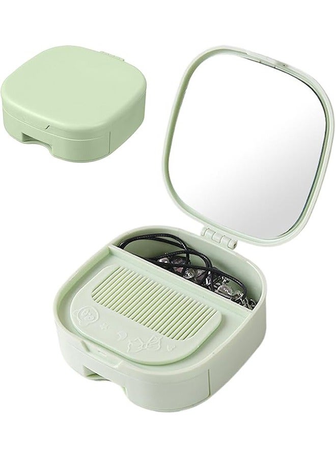 Portable Makeup Mirror, Travel Cosmetic Organizer Box, Compact Beauty Storage Case, Stylish Vanity Mirror with Hidden Compartment, for Women, 1.34 Inches APS PC - Image 1