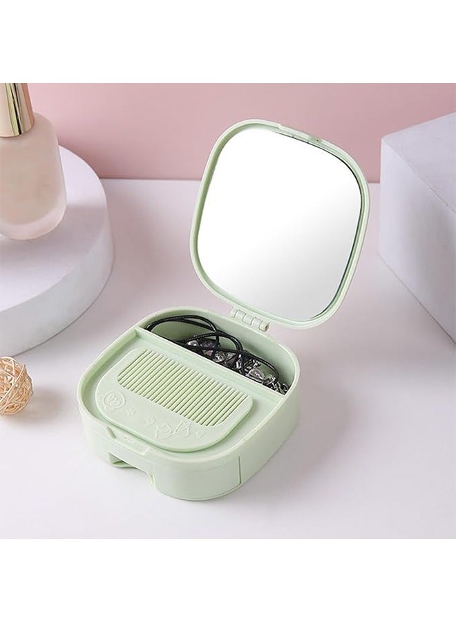 Portable Makeup Mirror, Travel Cosmetic Organizer Box, Compact Beauty Storage Case, Stylish Vanity Mirror with Hidden Compartment, for Women, 1.34 Inches APS PC - Image 4