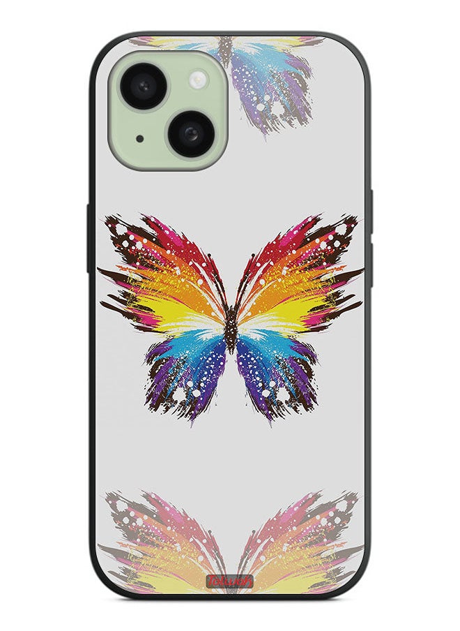 Tolwak - Apple iPhone 15 Plus Protective Case Cover Digital Art Simple Background Minimalism Butterfly - Image 1