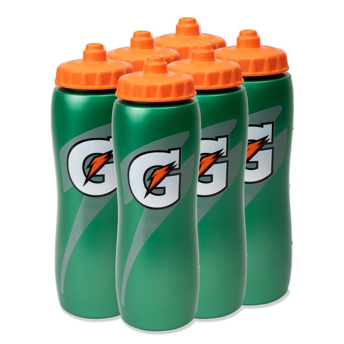 Gatorade 32 Oz Squeeze Water Sports Bottle - Value Pack of 6 - New Easy Grip Design for 2014 - Image 1