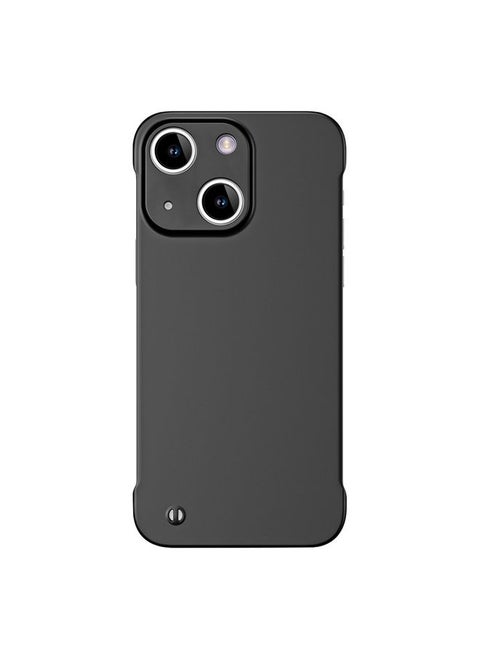 Case Cover For iPhone 15 Plus Frameless Metallic Paint Hybrid PC Phone Case Matte Black
