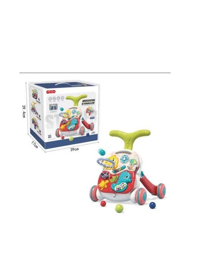 Musical Stroller 3 In1 Walker , Game Table And Game Board