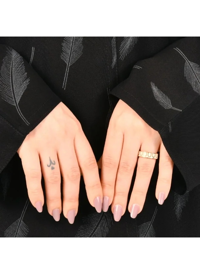 lamha abaya Black wrap abaya with printed fabric