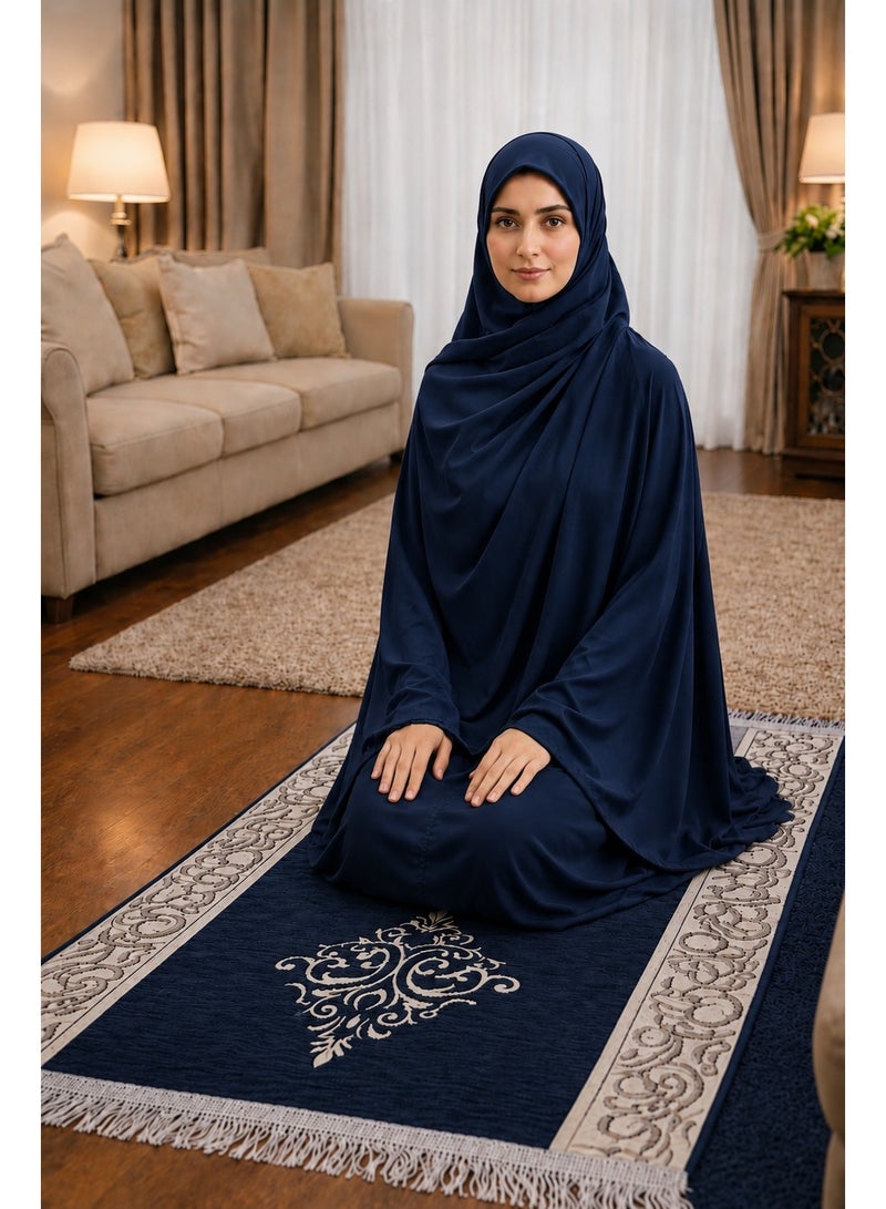 Velvet prayer mat set with plain open square wrap prayer robe, size 2x3. These sets feature a soft and flexible material, making them an excellent choice for worship. They are very suitable and valuable as gifts or giveaways on religious and social occasions.