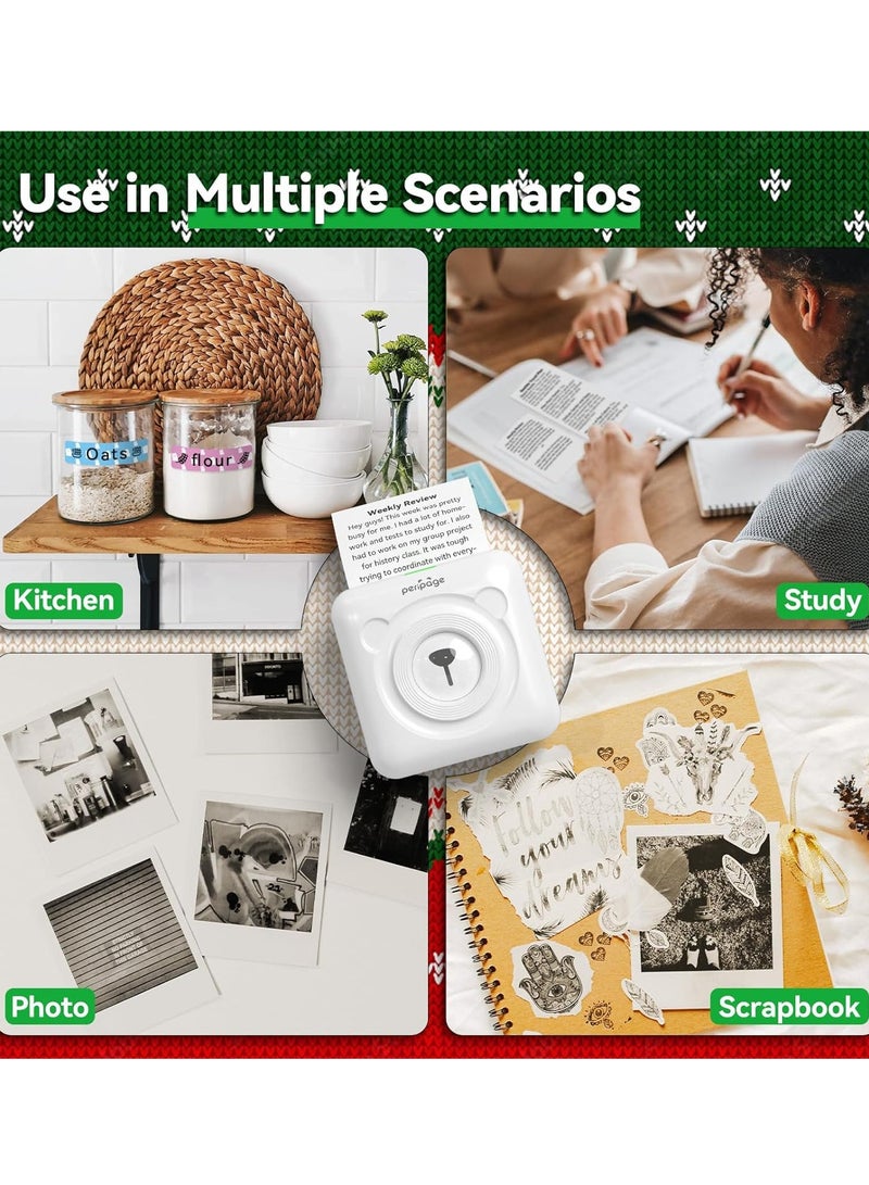 PeriPage Bisofice PeriPage Mini Printer, PeriPage A6 Pro 304DPI, Pocket HD Wireless BT Thermal Printer Picture Photo Label Memo Notes Journal Receipt Paper Instant Printer Sticker AR Photo Inkless Printing - Image 2