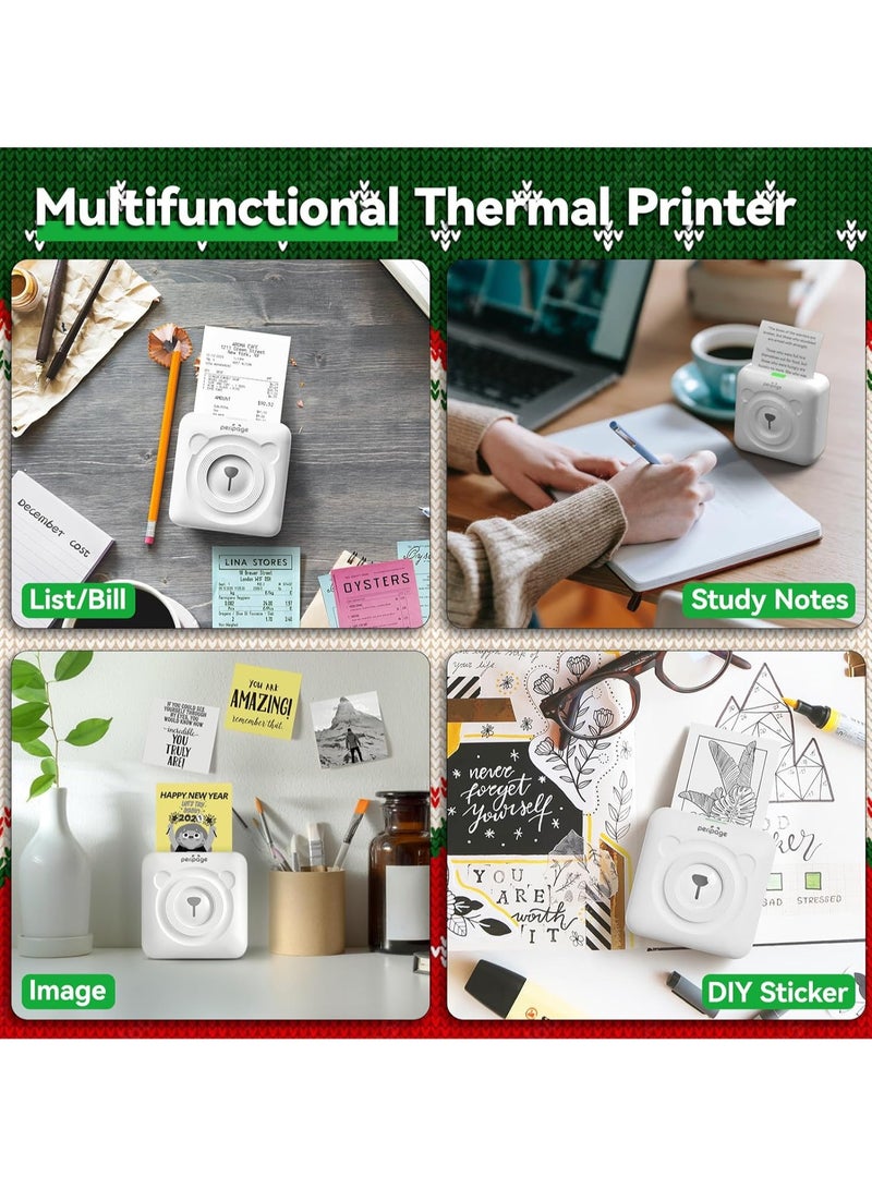 PeriPage Bisofice PeriPage Mini Printer, PeriPage A6 Pro 304DPI, Pocket HD Wireless BT Thermal Printer Picture Photo Label Memo Notes Journal Receipt Paper Instant Printer Sticker AR Photo Inkless Printing - Image 3