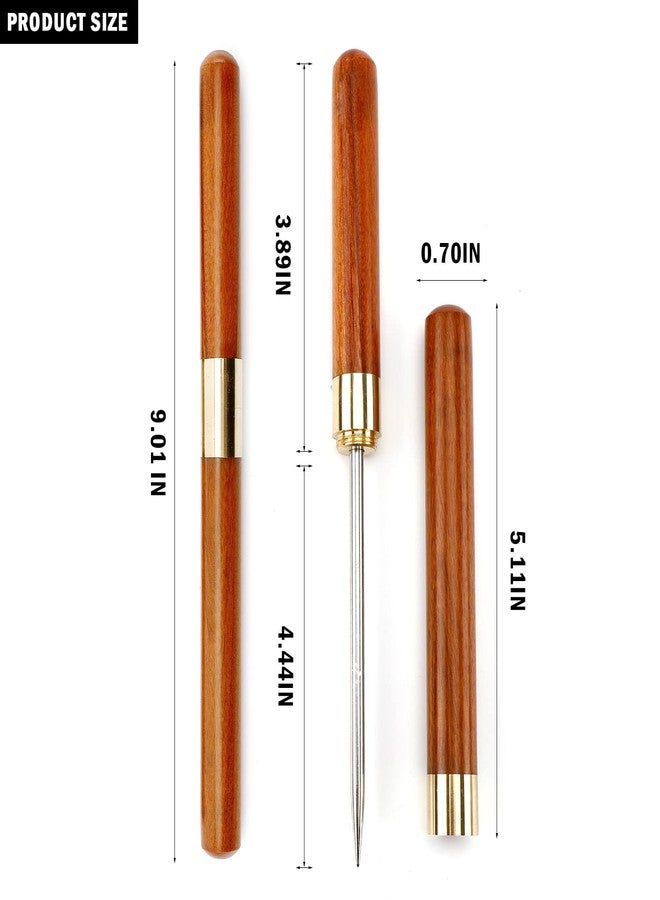 Bnapott عبوتان من مِعْق الثلج المصنوع من الفولاذ المقاوم للصدأ، أداة لكسر الثلج بطول 8 بوصات مع غطاء أمان، موزع ثلج ثلاثي الشعب بمقبض خشبي مانع للانزلاق، مثالي للاستخدام في البارات، وحلاقة ثلج هوكي الجليد، والحانات، وقاعات الولائم. - Image 2