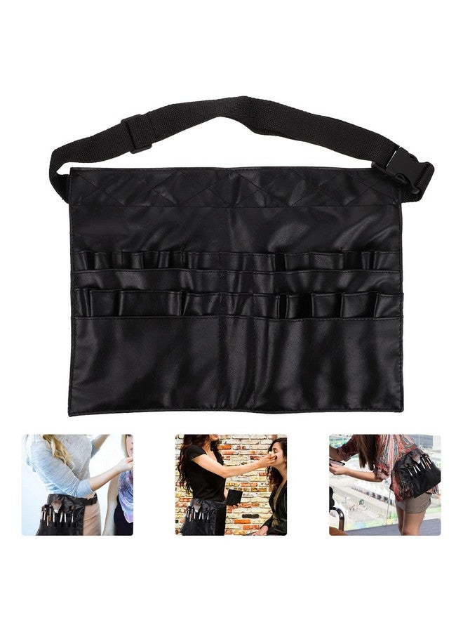 KIRA KIRA Folding Makeup Brush Pouch with Artist Belt Strap for Makeup Artist & Makeup Brush Organizer with Premium Leather Pouch for Women (Black) - Image 4