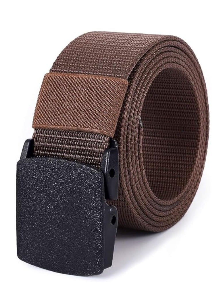 Tango Men's Nylon Tactical Belt - Webbing Canvas, Military Belt With Plastic Buckle - Adjustable Strap To Make Comfortable Fit. (Brown Black) - Image 1
