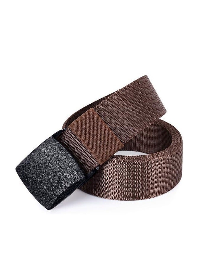 Tango Men's Nylon Tactical Belt - Webbing Canvas, Military Belt With Plastic Buckle - Adjustable Strap To Make Comfortable Fit. (Brown Black) - Image 2