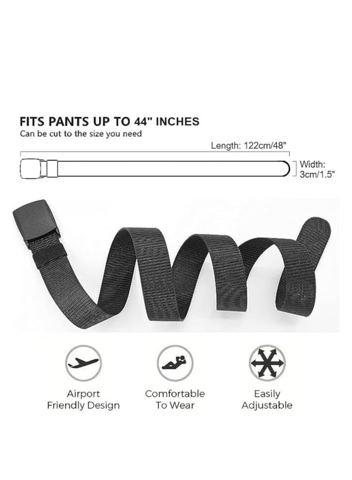 Tango Men's Nylon Tactical Belt - Webbing Canvas, Military Belt With Plastic Buckle - Adjustable Strap To Make Comfortable Fit. (Brown Black) - Image 4