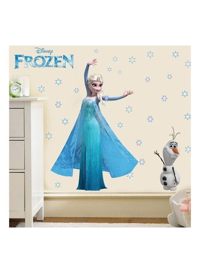 NIBEMINENT 3D Frozen Aisha Printed Wall Sticker Blue/White - Image 2